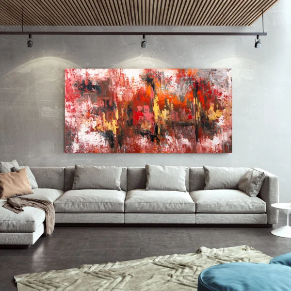 Unique Colorful Abstract Wall Art on Canvas Original Painting